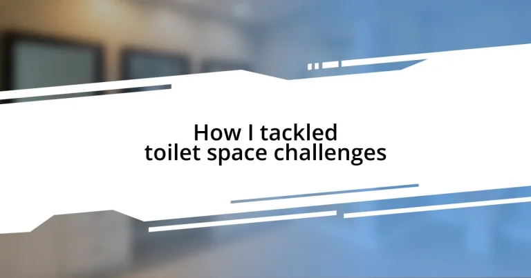 How I tackled toilet space challenges