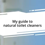 My guide to natural toilet cleaners