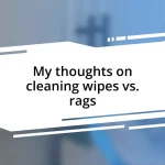 My thoughts on cleaning wipes vs. rags