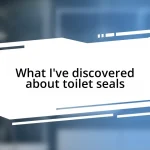 What I’ve discovered about toilet seals