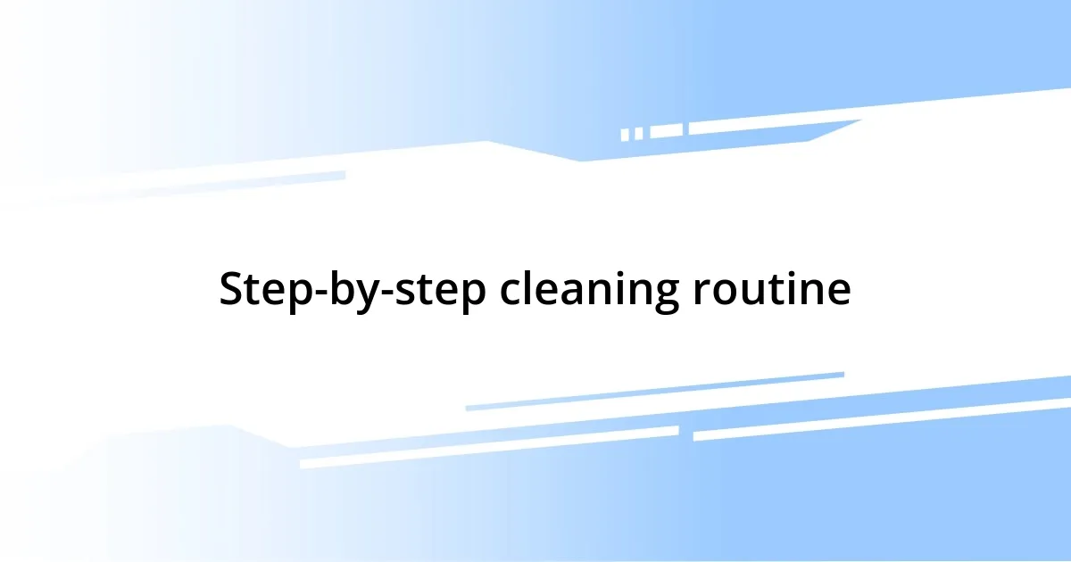 Step-by-step cleaning routine