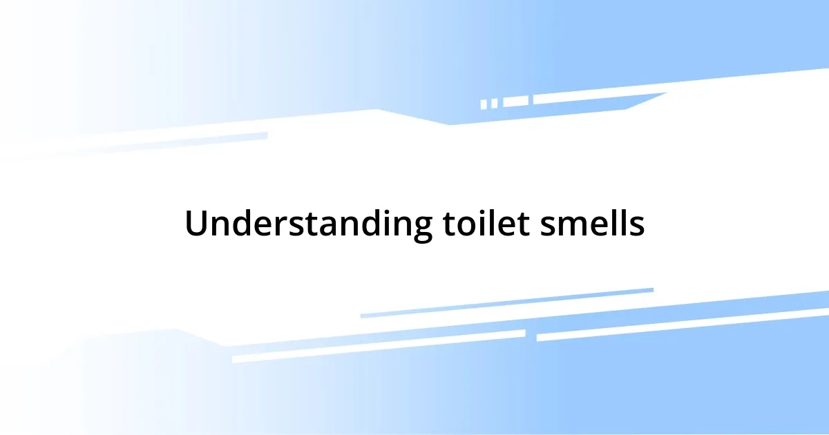 Understanding toilet smells